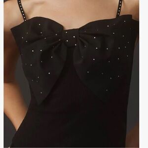 Anthropologie Black Camisole with Bow Detail